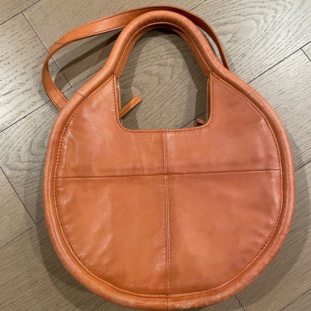Anthropologie Circle Orange Leather Women's Bag